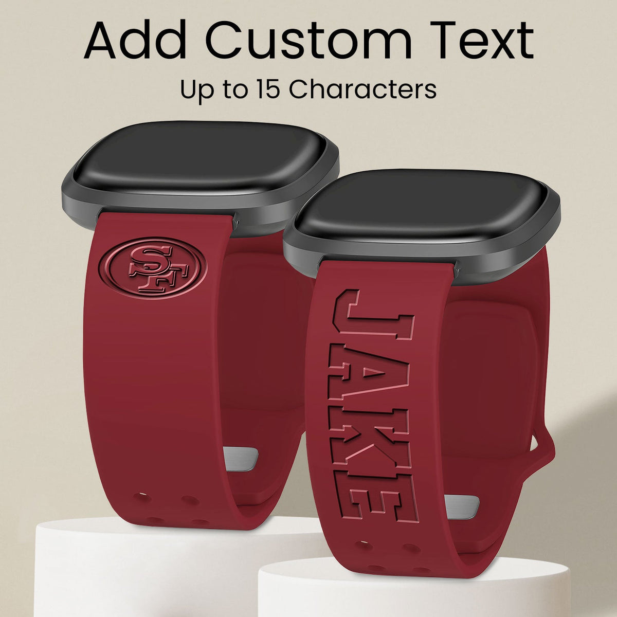 San Francisco 49ers Custom Engraved Fitbit Versa 3 and Sense 1 Watch Band