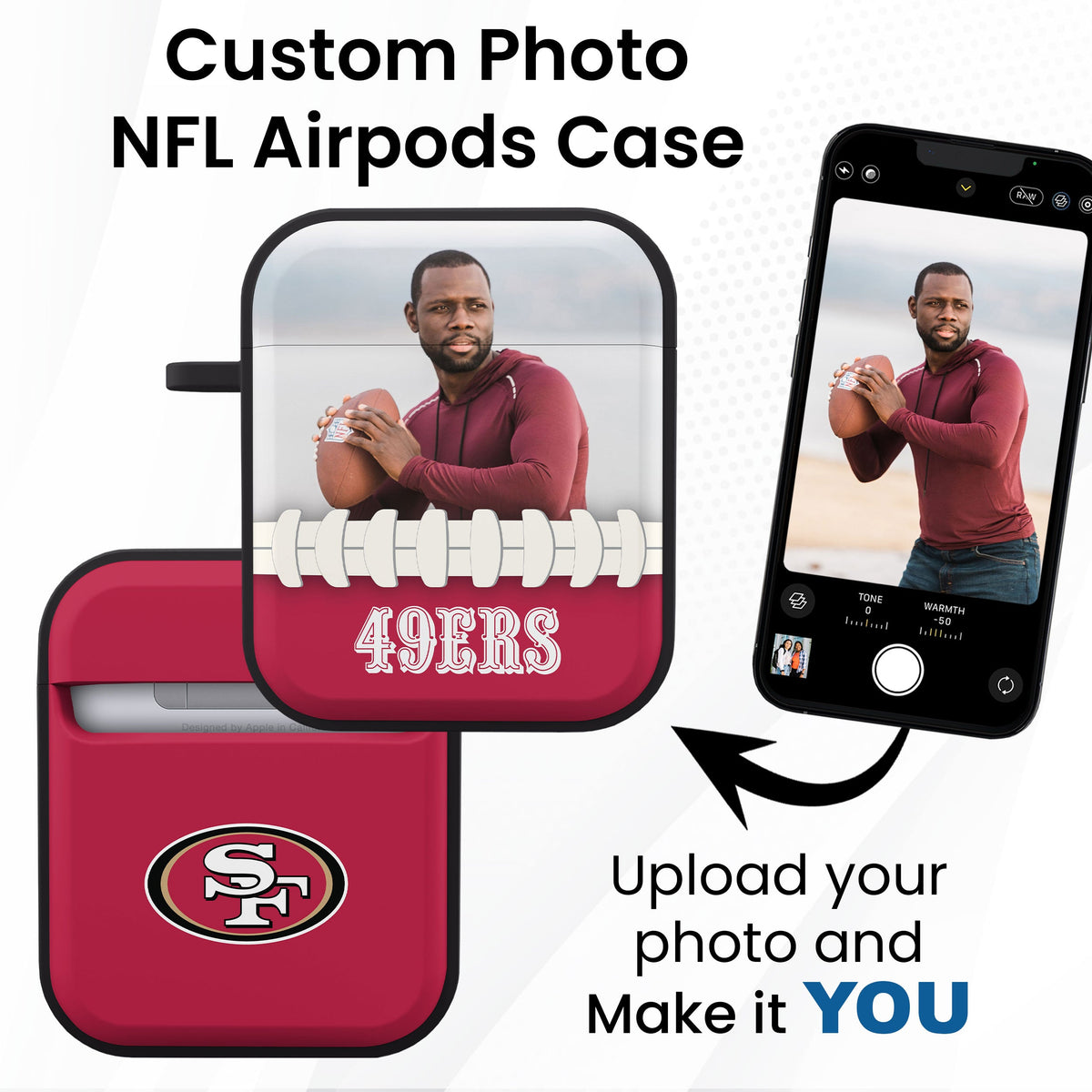San Francisco 49Ers Custom Photo HDX Apple AirPods Gen 1 &amp; 2 Case Cover