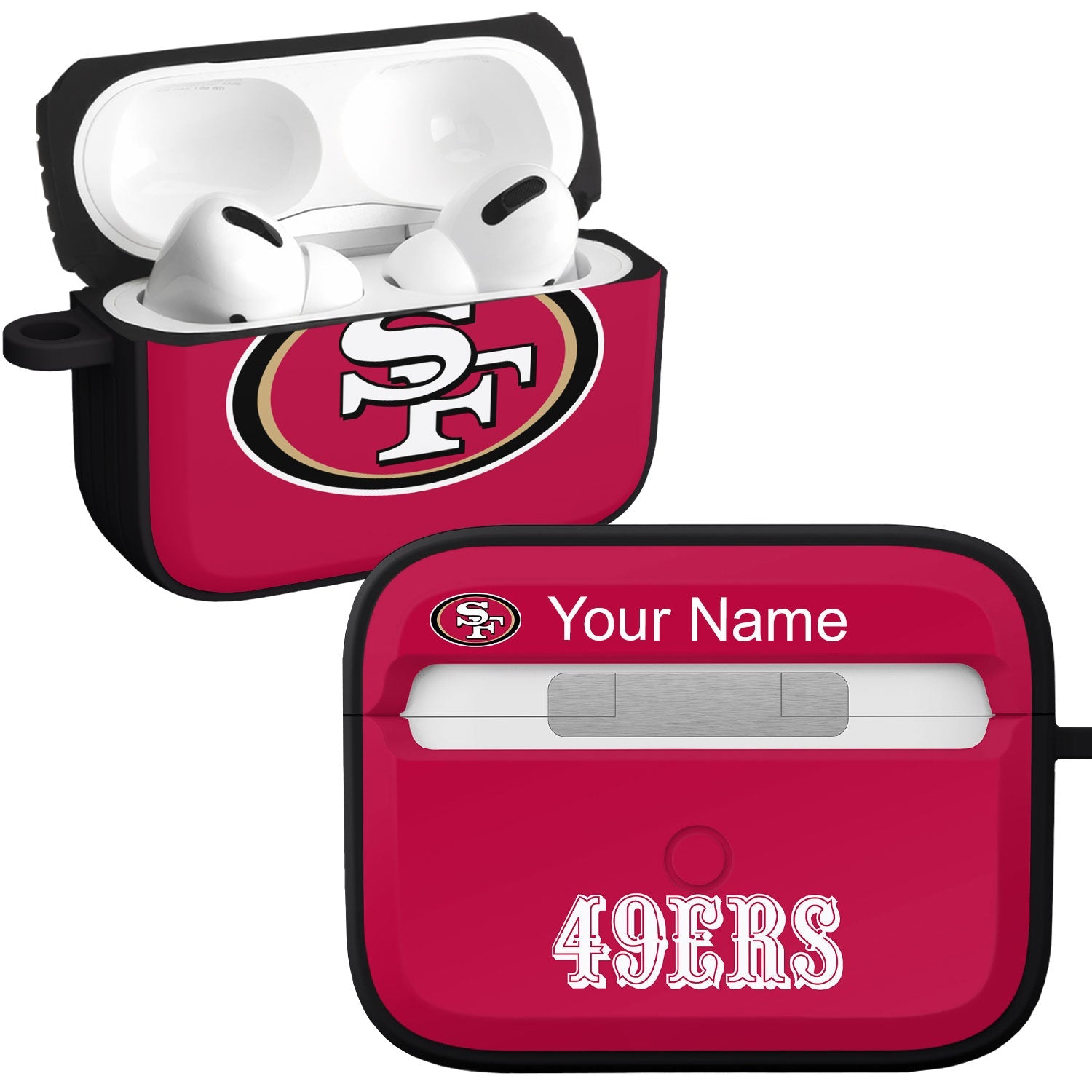 San Francisco 49ers HDX Custom Name Apple AirPods Pro 1 & 2 Case Cover (Classic)