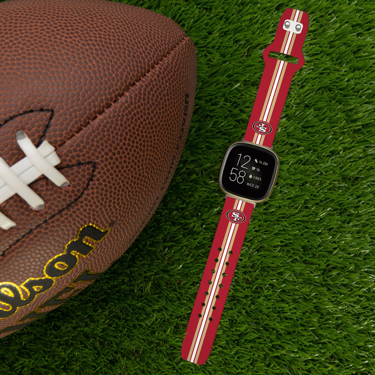 San Francisco 49Ers HD Fitbit Versa 3 and Sense 1 Watch Band