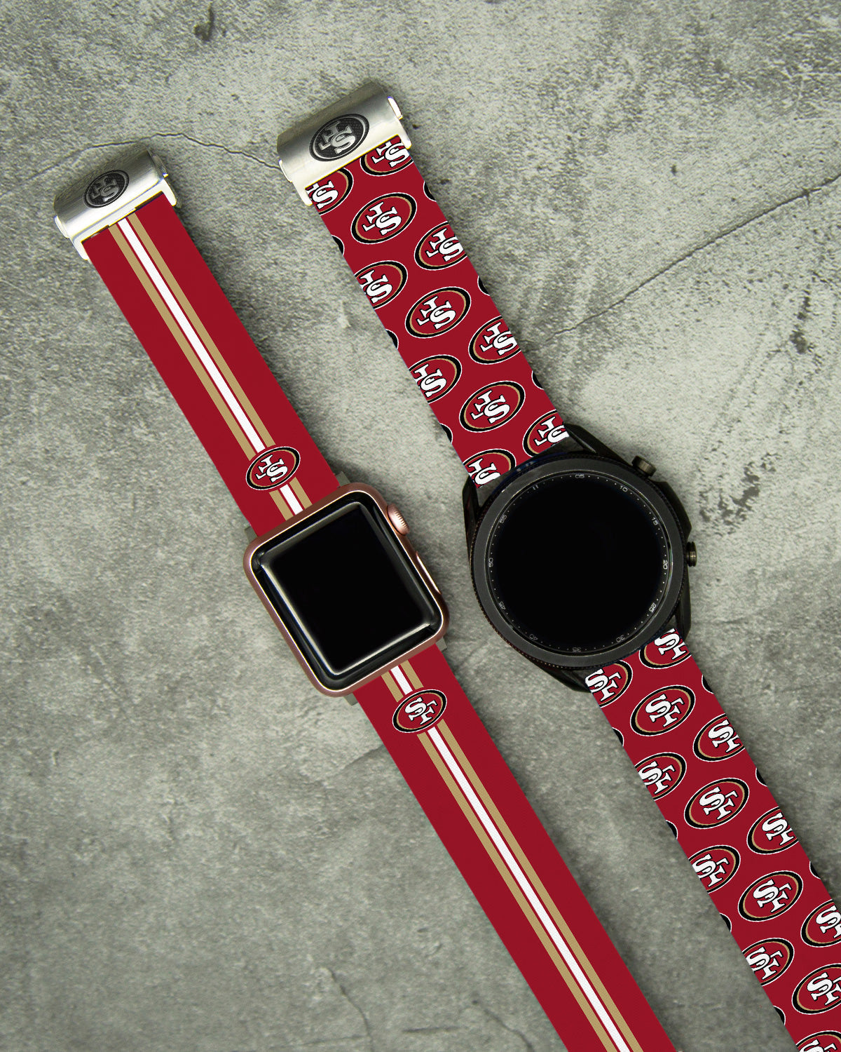 San Francisco 49ers Full Print Watch Band With Engraved Buckle - AffinityBands