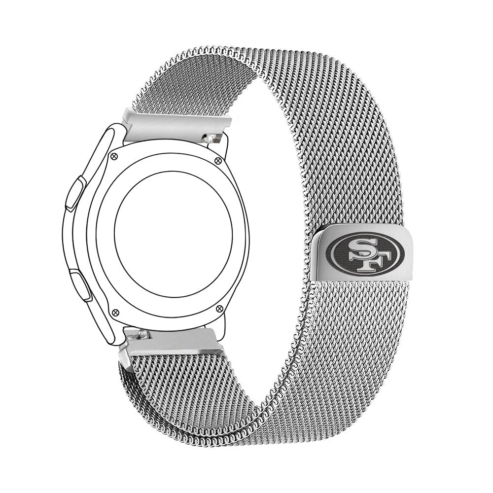 San Francisco 49ers Quick Change Stainless Steel Watch Band - Game Time Bands