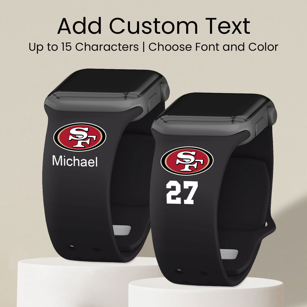 San Francisco 49ers Custom Name HD Apple Watch Band