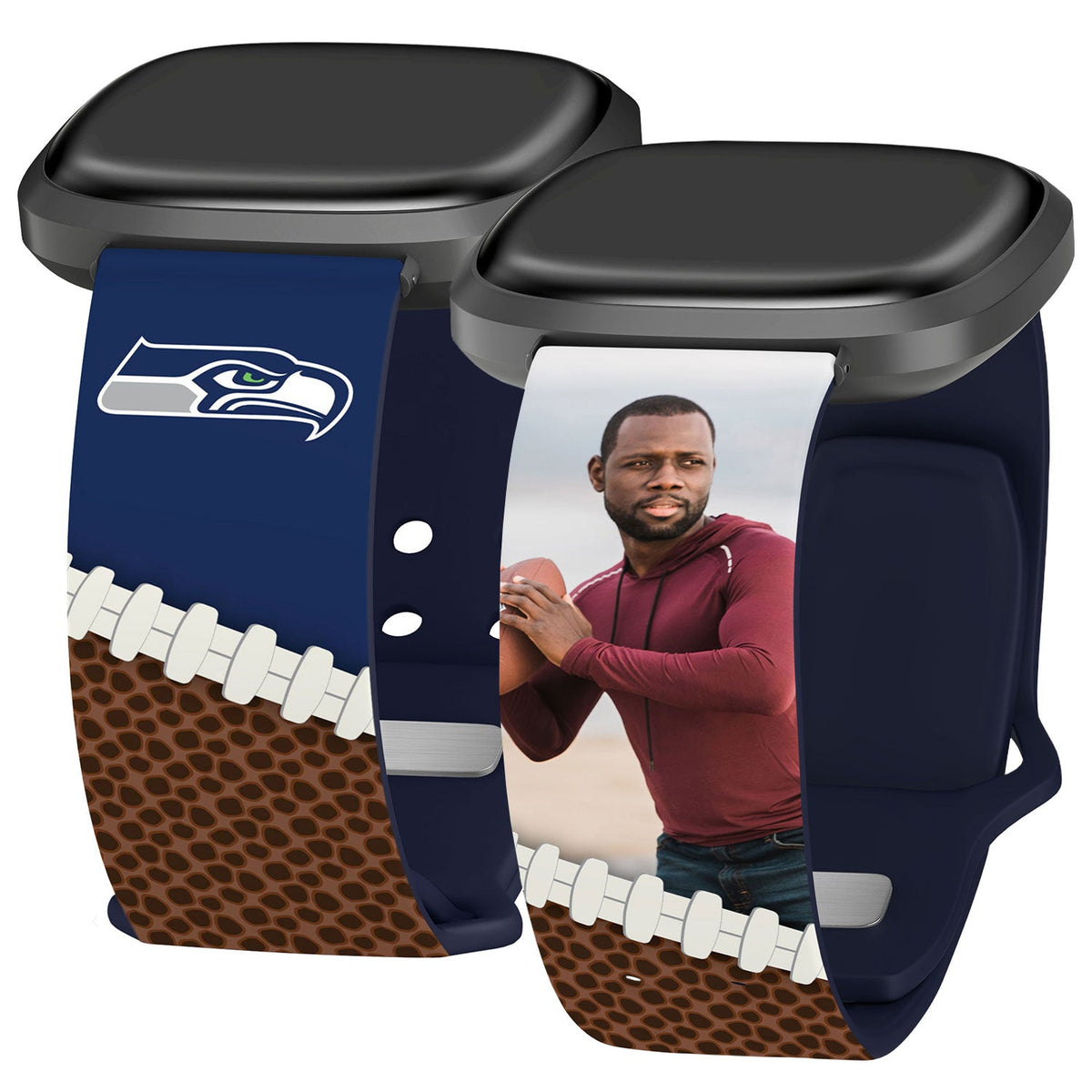Seattle Seahawks Custom Photo HD Fitbit Versa 3 &amp; Sense Watch Band