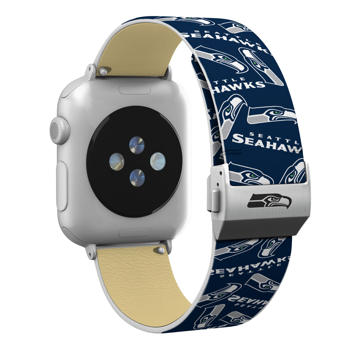 Seattle Seahawks Full Print Watch Band With Engraved Buckle - AffinityBands