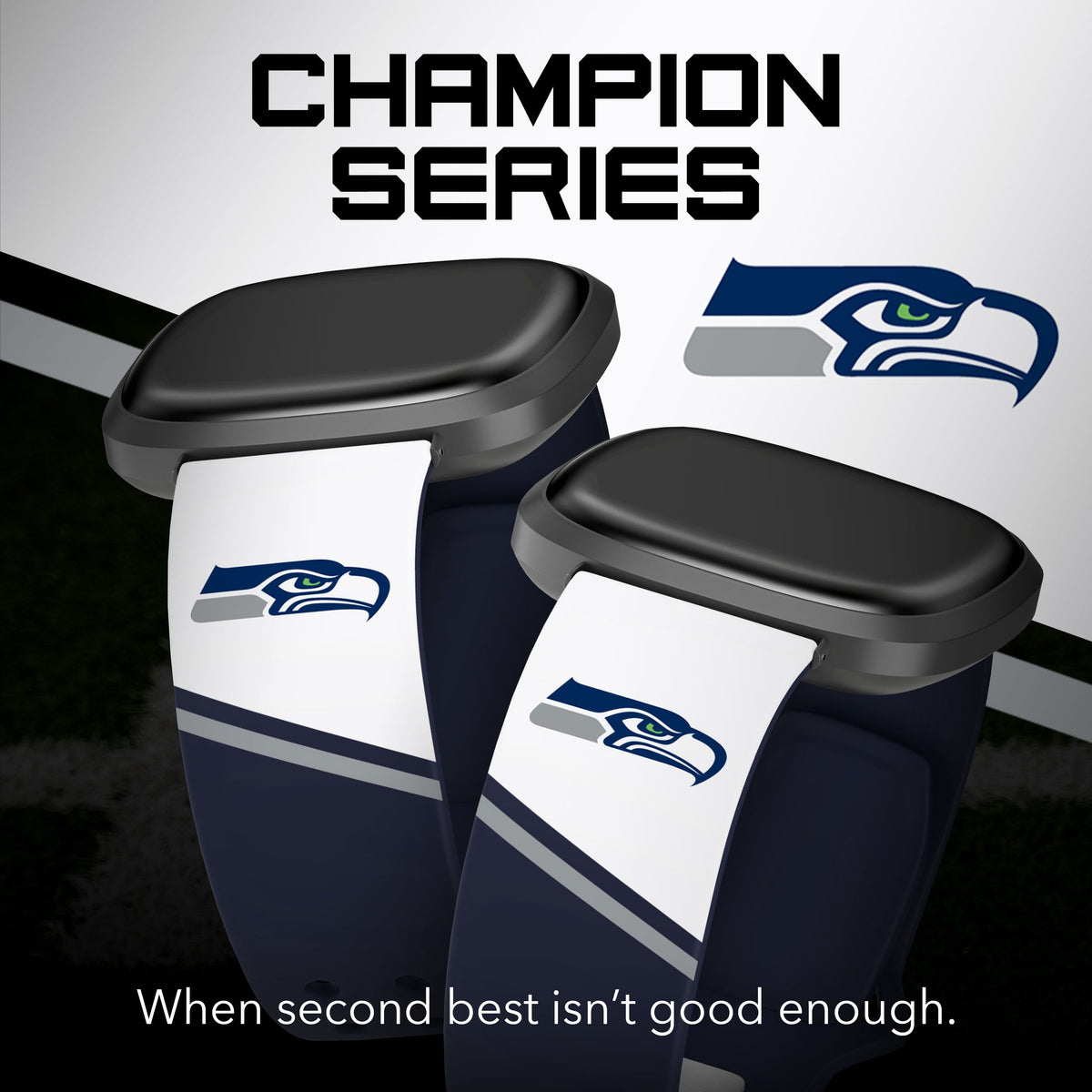 Seattle Seahawks HD Champion Series Fitbit Versa 3 &amp; Sense Watch Band