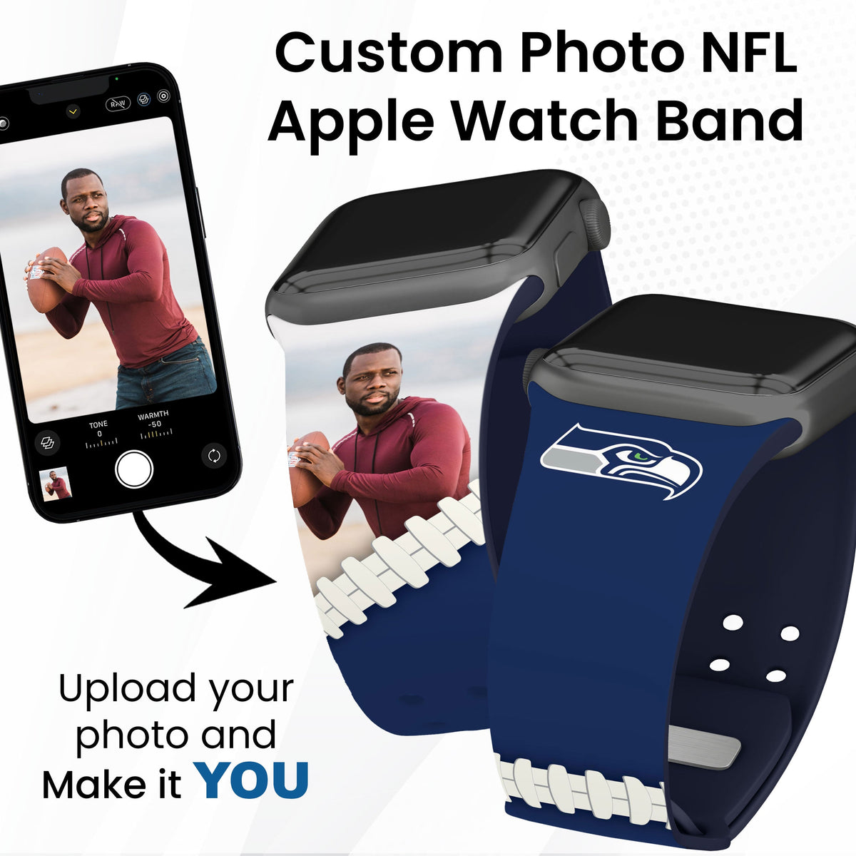 Seattle Seahawks Custom Photo HD Apple Watch Band