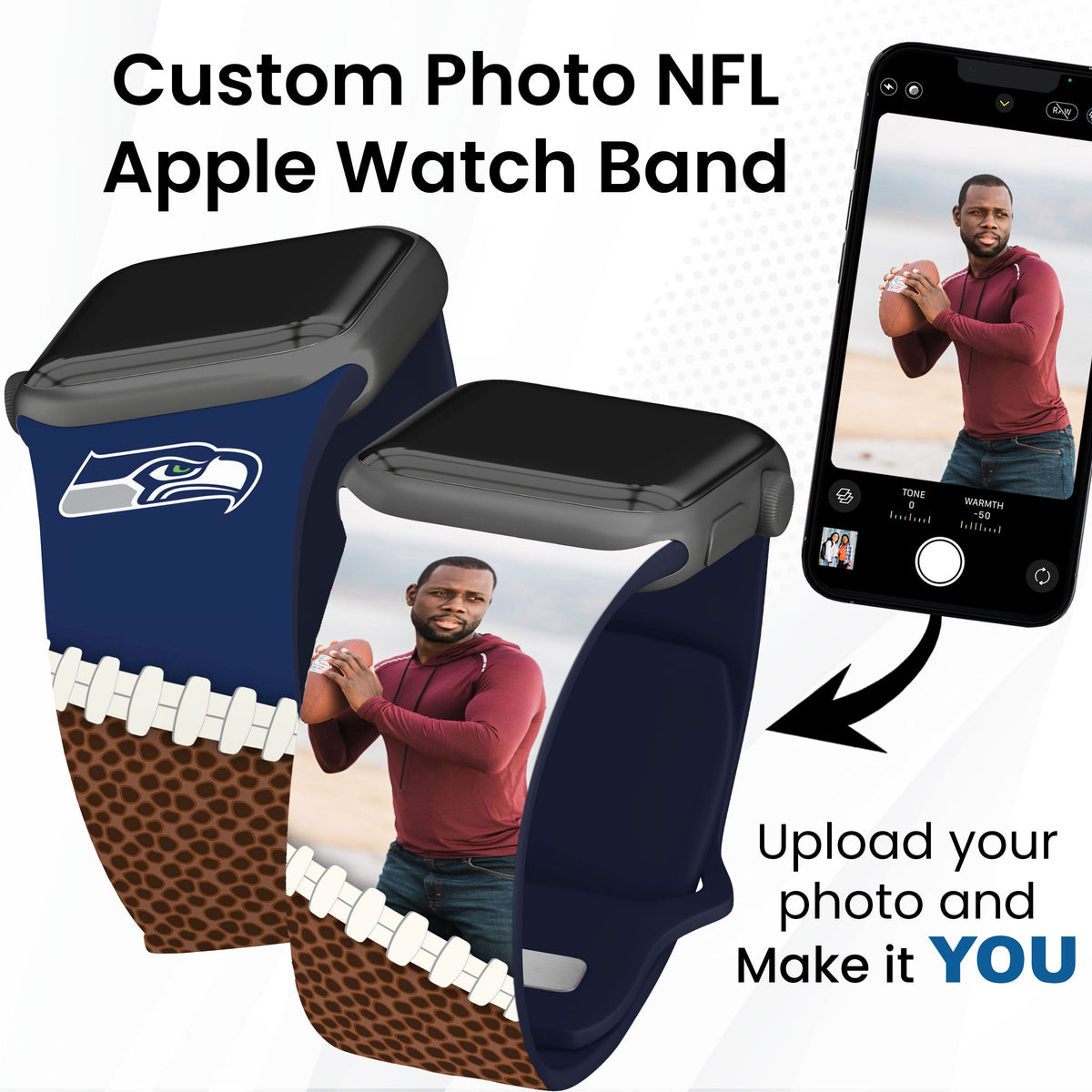 Seattle Seahawks Custom Photo HD Apple Watch Band