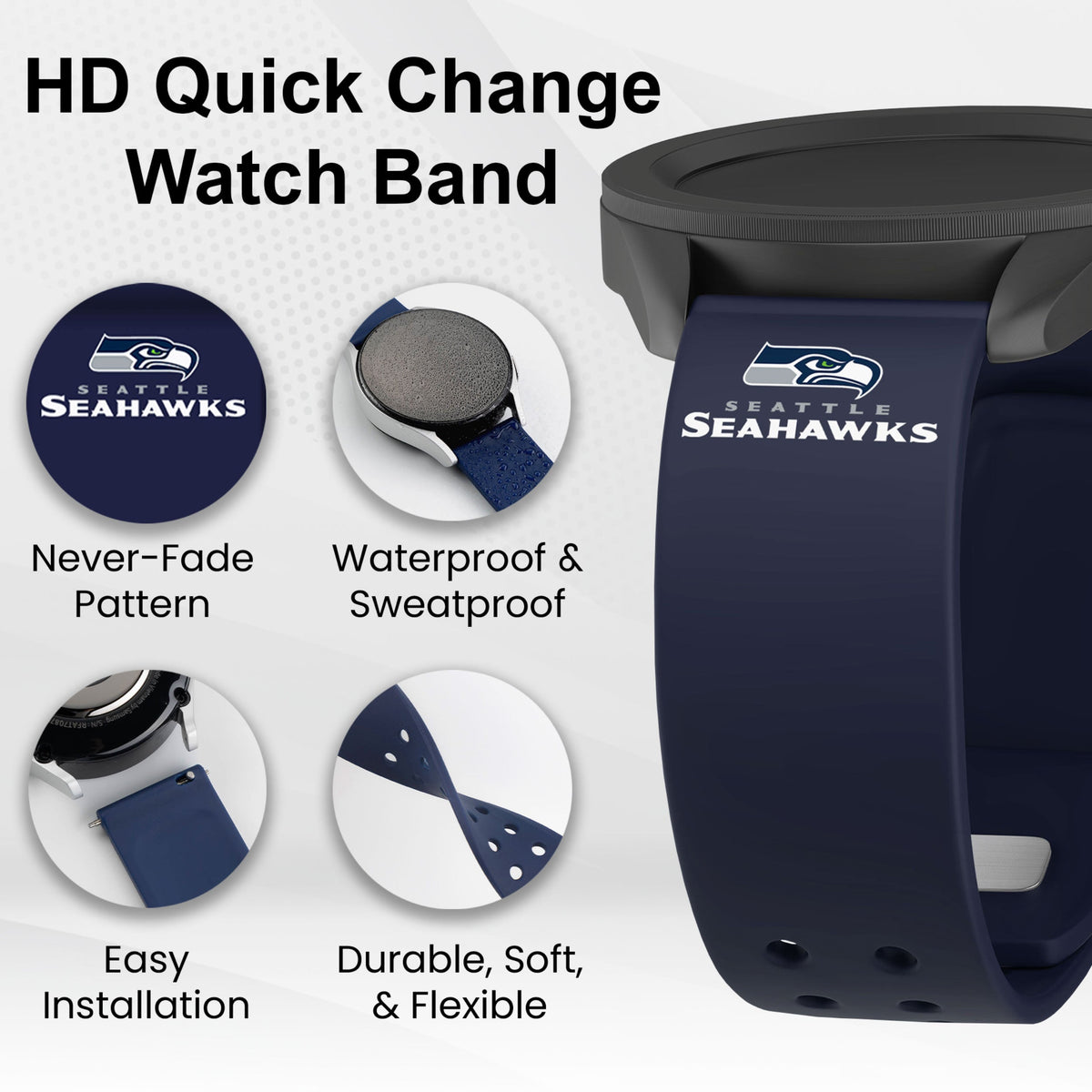 GAME TIME Seattle Seahawks HD Elite Edition Samsung Galaxy Watch Band