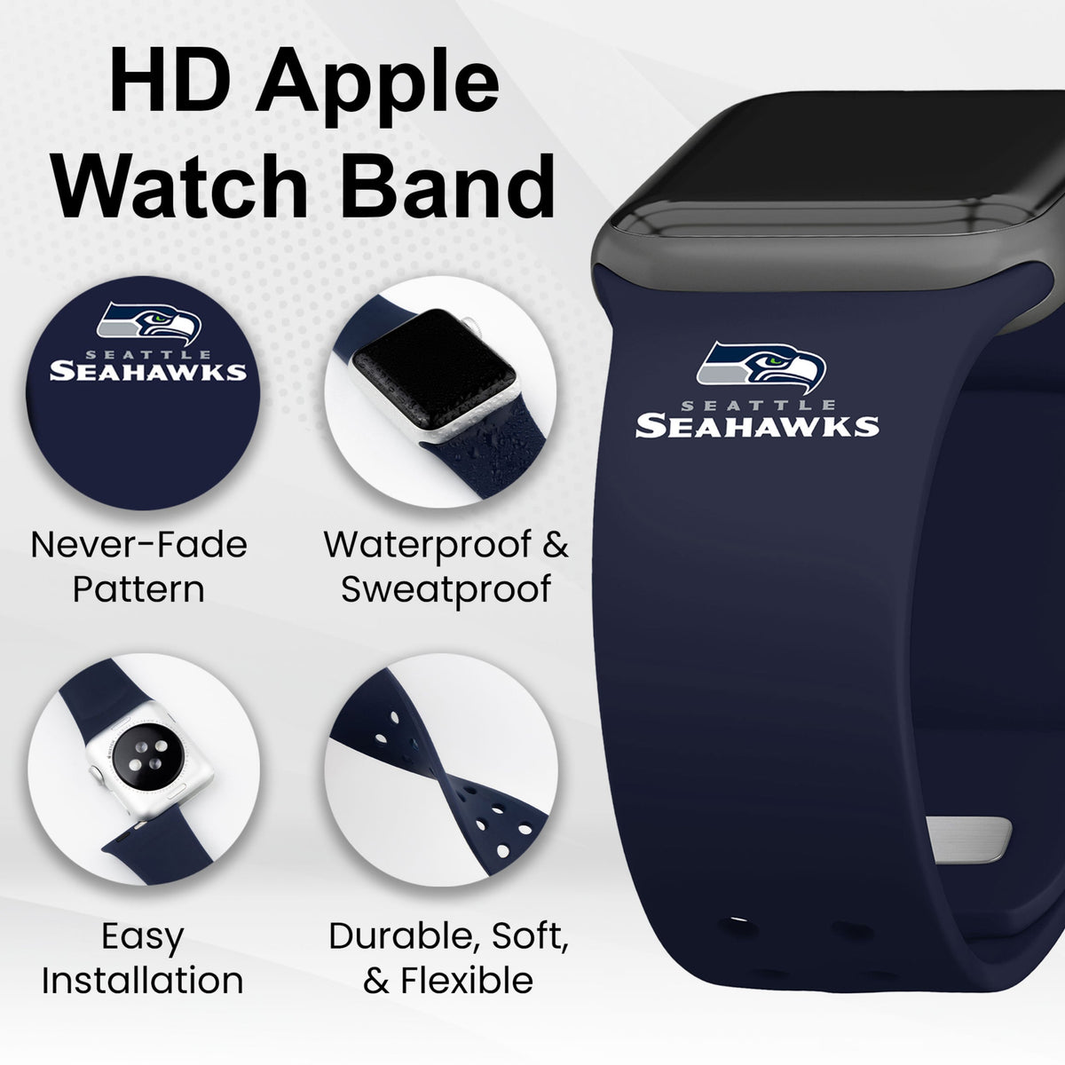 GAME TIME Seattle Seahawks HD Elite Edition Apple Watch Band