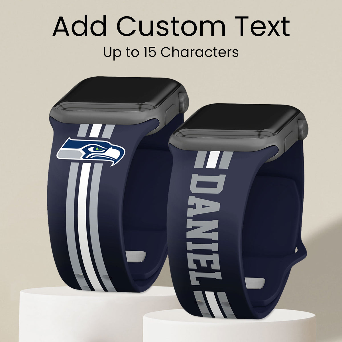 Seattle Seahawks Custom Name HD Apple Watch Band