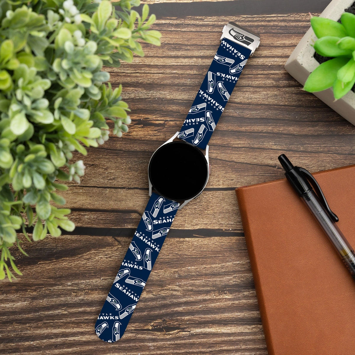 Game Time Seattle Seahawks Signature Series Quick Change Watch Band With Engraved Buckle