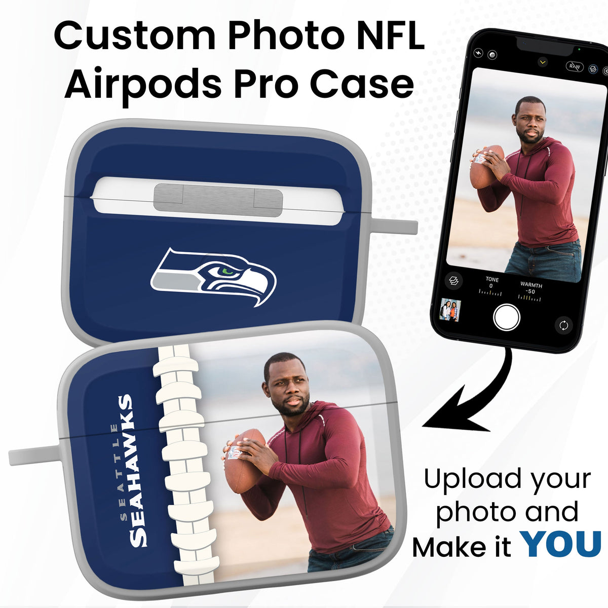 Seattle Seahawks Custom Photo HDX Apple AirPods Pro Case Cover
