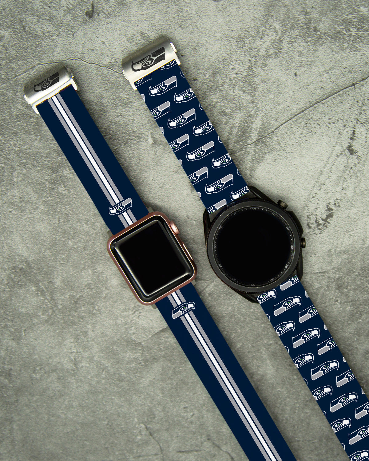 Seattle Seahawks Full Print Watch Band With Engraved Buckle - AffinityBands