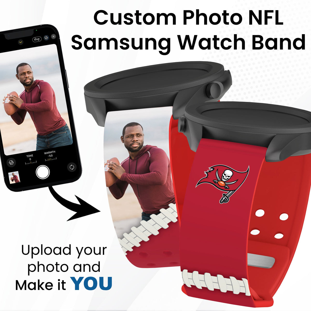 Tampa Bay Buccaneers Custom Photo HD Samsung Galaxy Watch Band