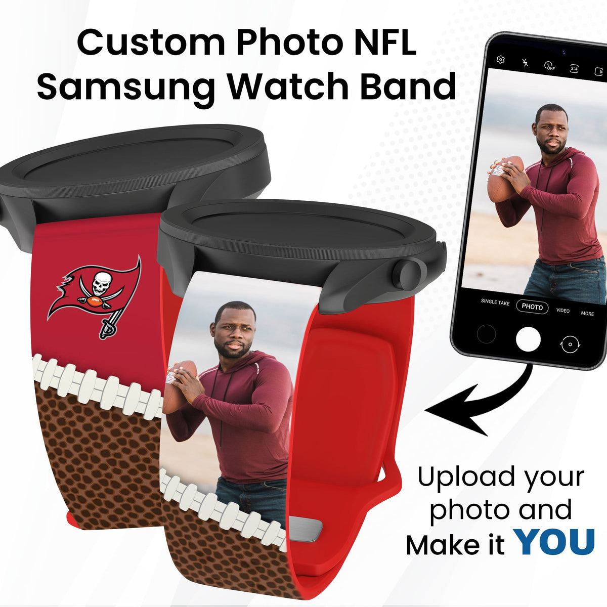 Tampa Bay Buccaneers Custom Photo HD Samsung Galaxy Watch Band
