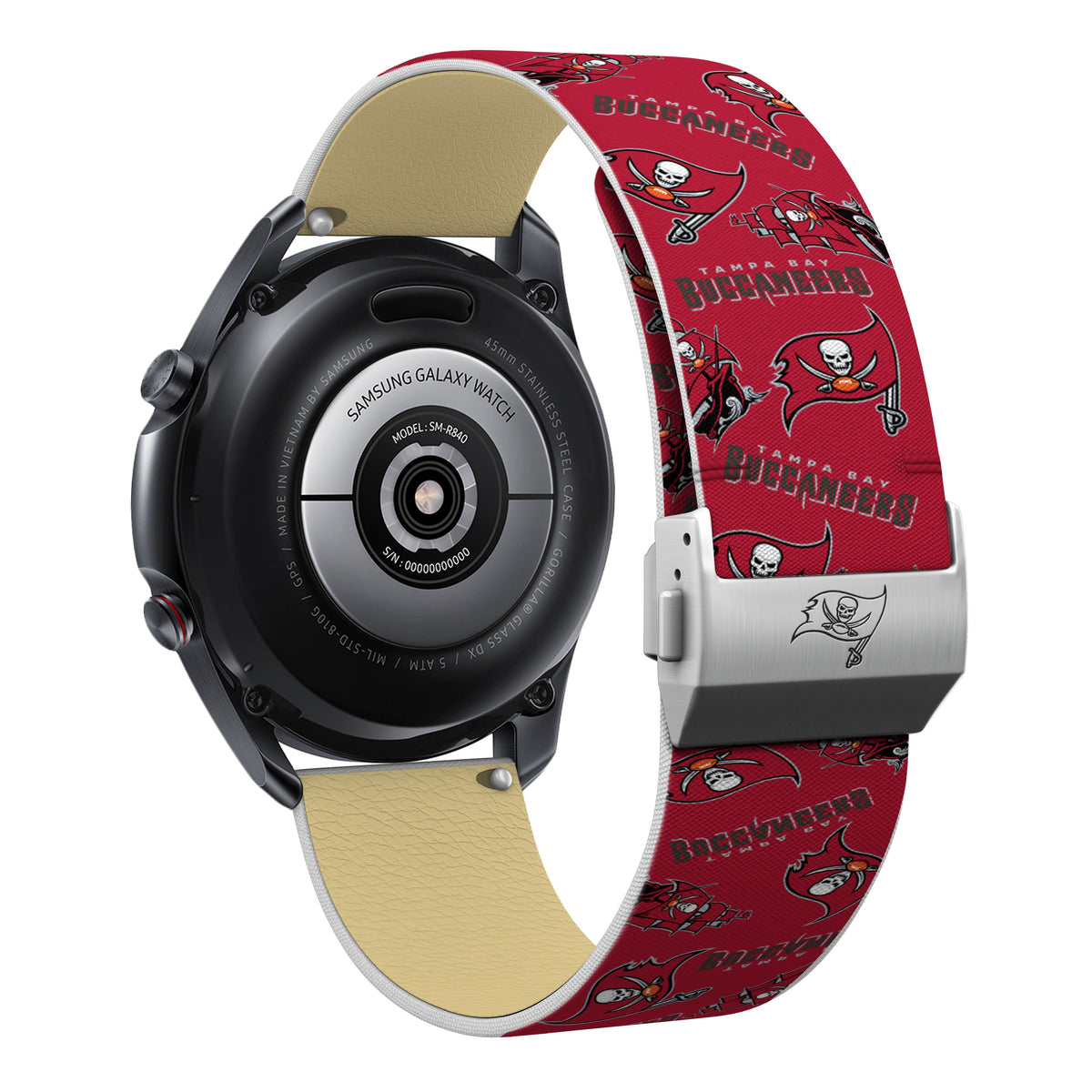 Tampa Bay Buccaneers Full Print Quick Change Watch Band With Engraved Buckle - AffinityBands