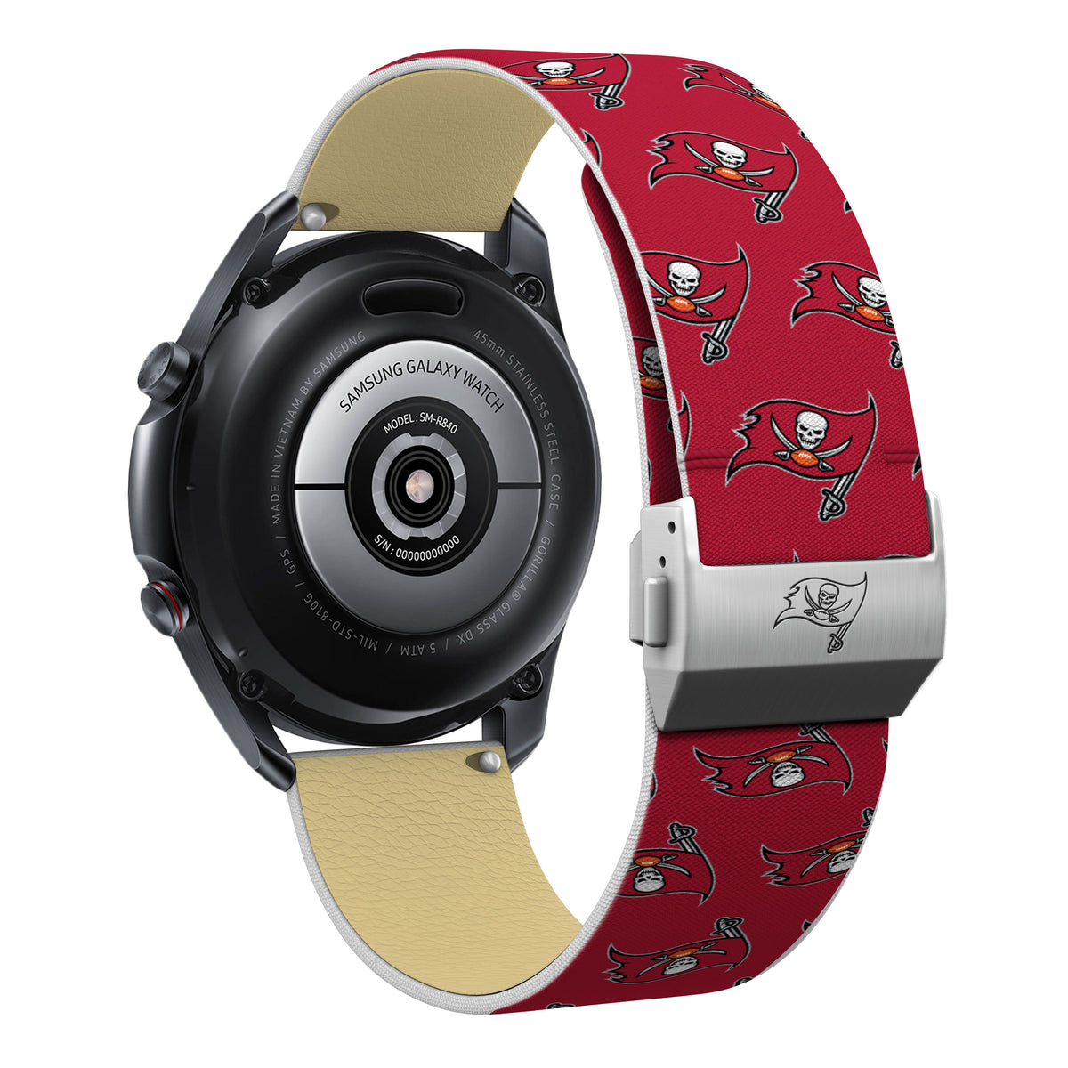 Tampa Bay Buccaneers Full Print Quick Change Watch Band With Engraved Buckle - AffinityBands