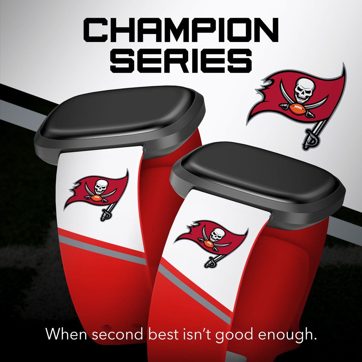Tampa Bay Buccaneers HD Champion Series Fitbit Versa 3 &amp; Sense Watch Band