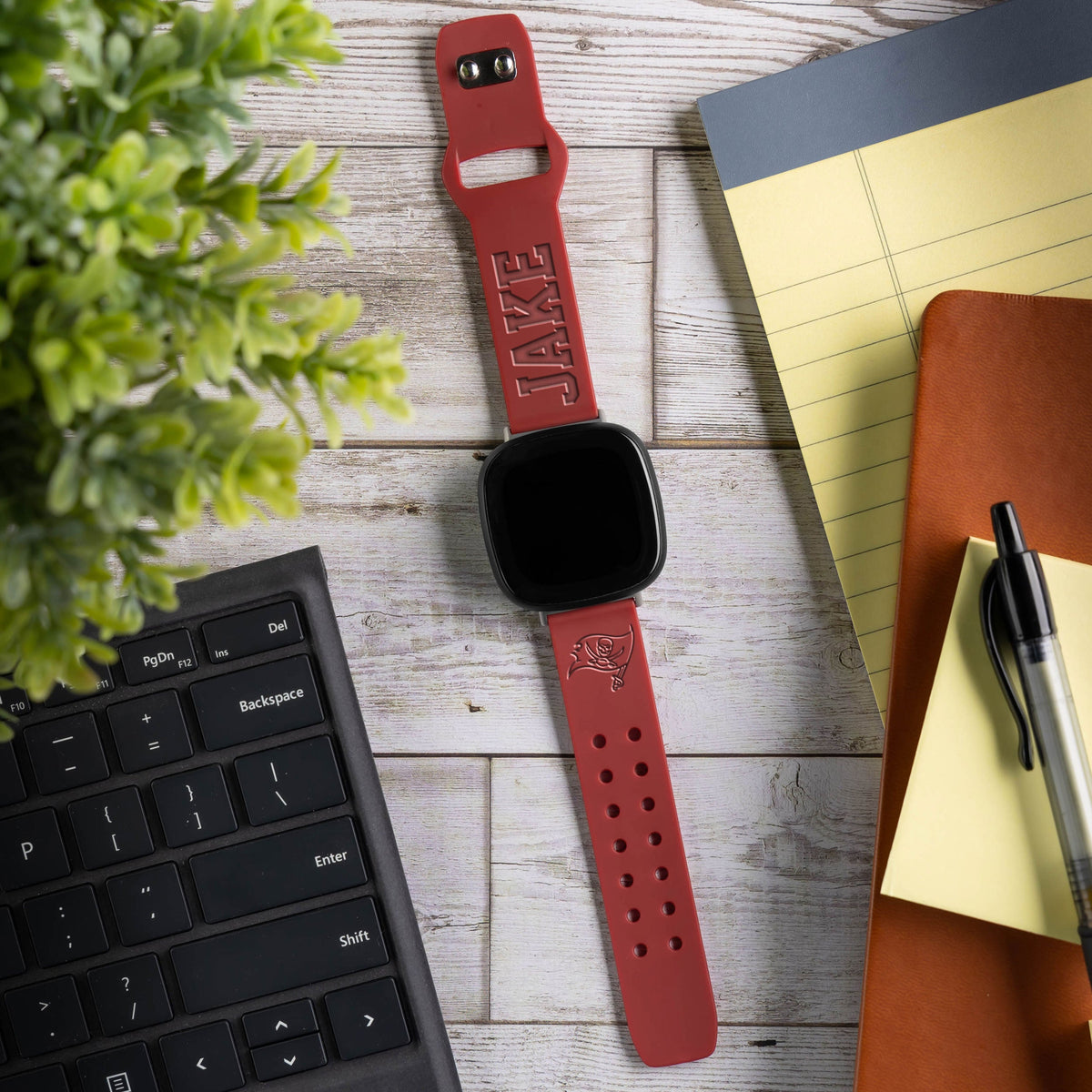 Tampa Bay Buccaneers Custom Engraved Fitbit Versa 3 and Sense Watch Band