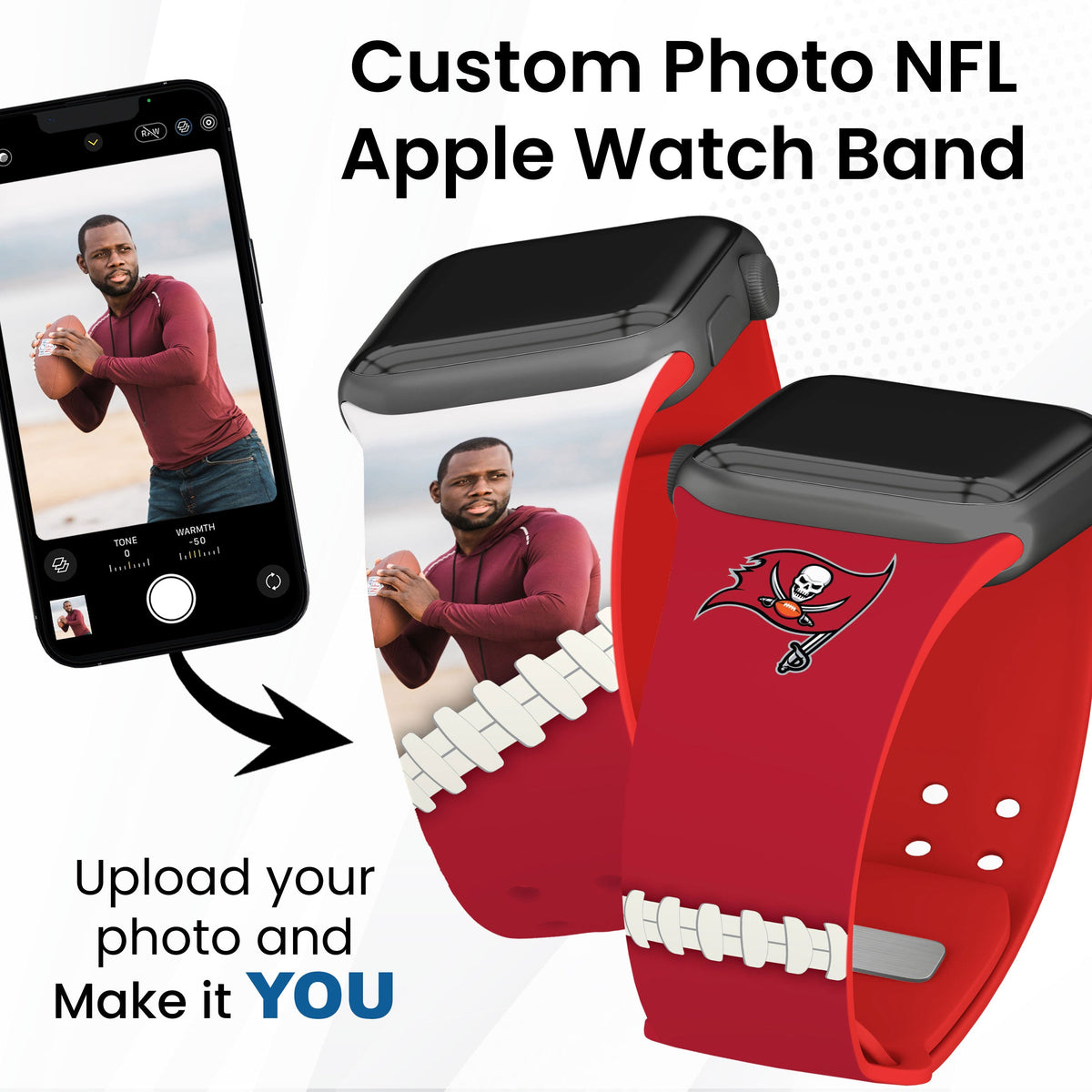 Tampa Bay Buccaneers Custom Photo HD Apple Watch Band