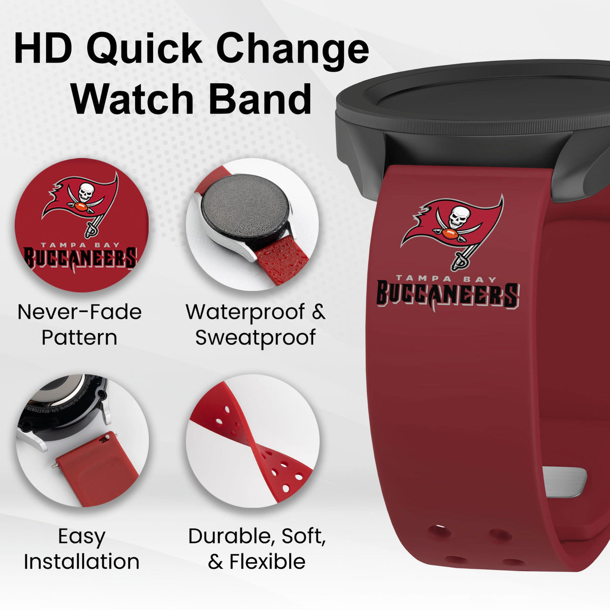 GAME TIME Tampa Bay Buccaneers HD Elite Edition Samsung Galaxy Watch Band
