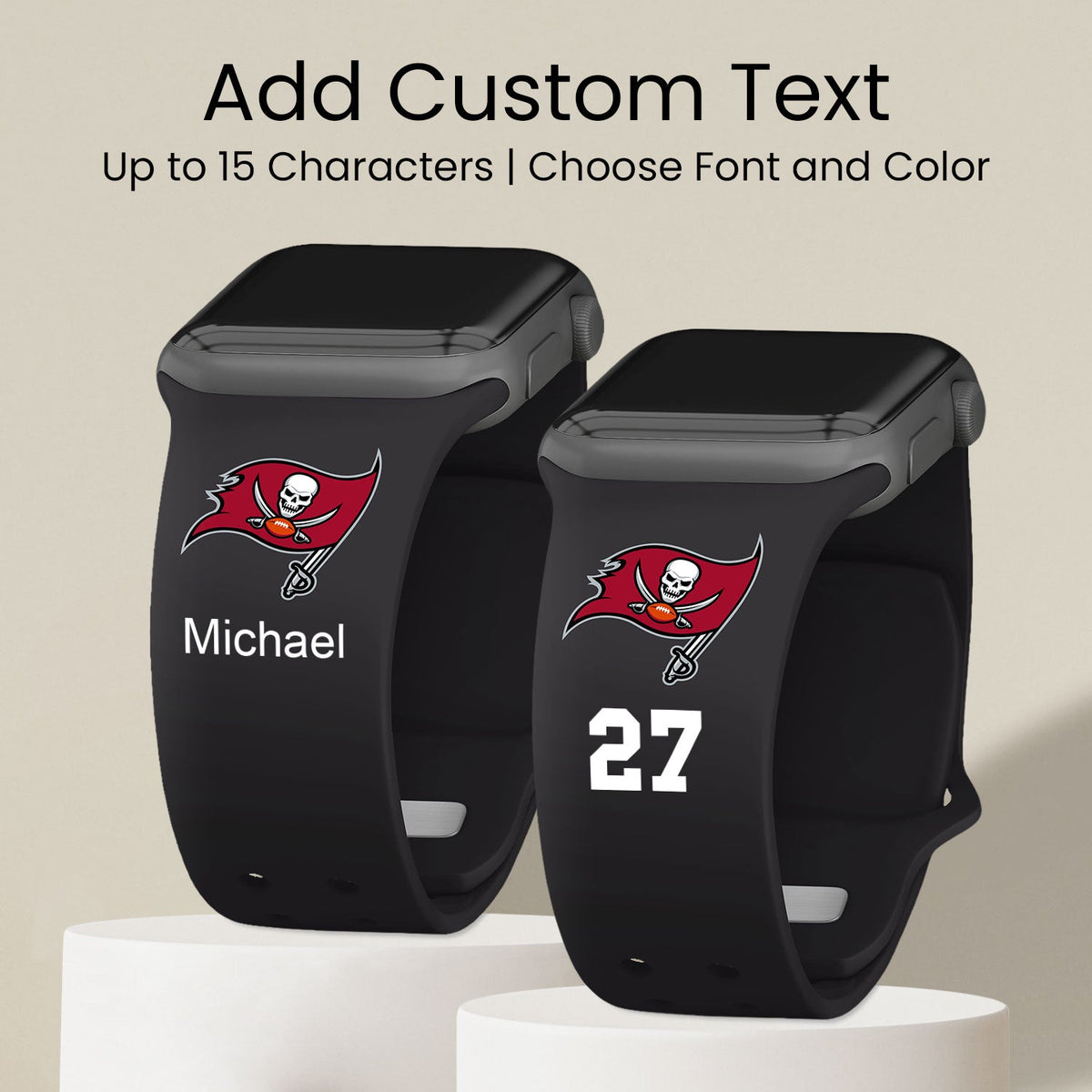 Tampa Bay Buccaneers Custom Name HD Apple Watch Band