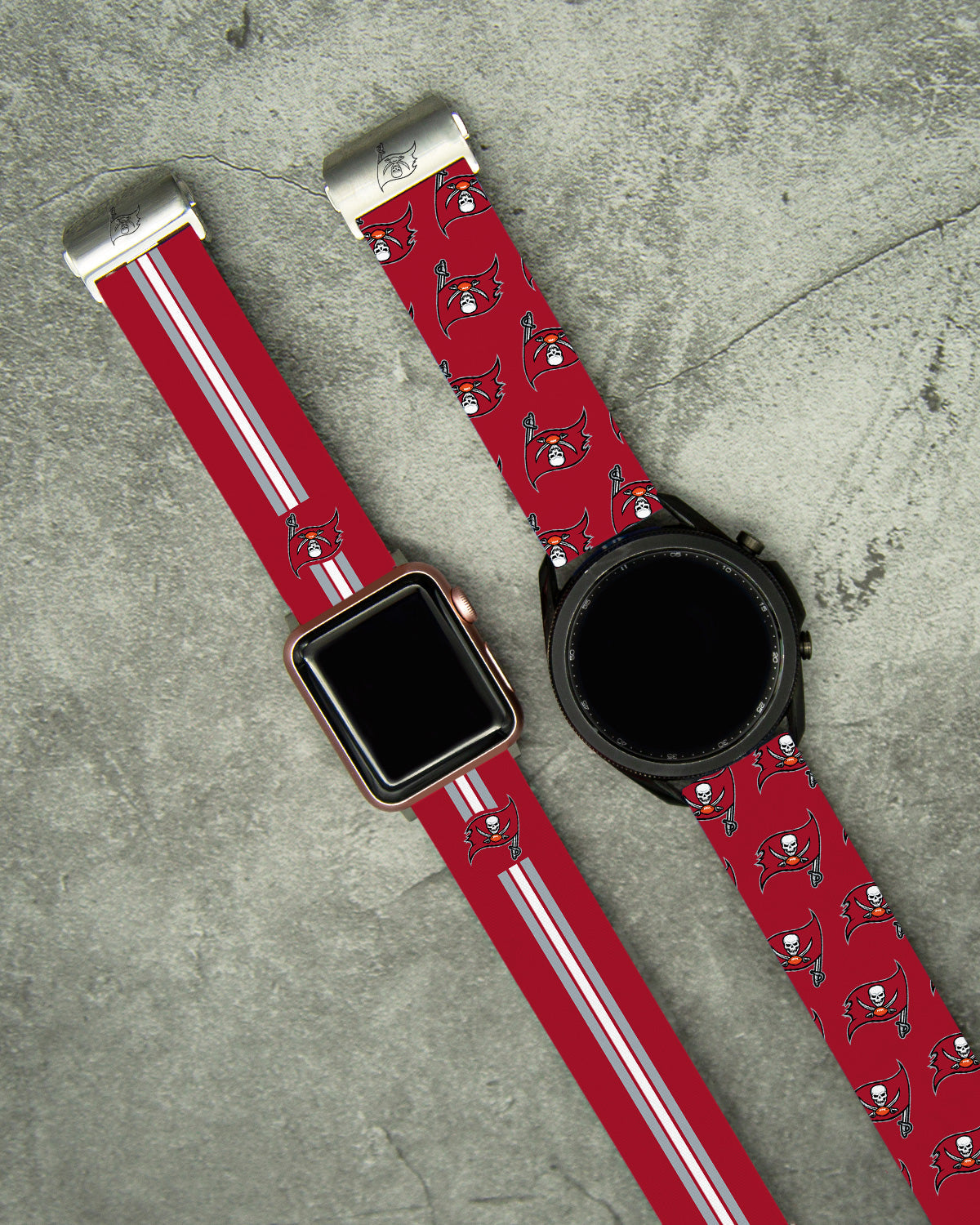 Tampa Bay Buccaneers Full Print Watch Band With Engraved Buckle - AffinityBands