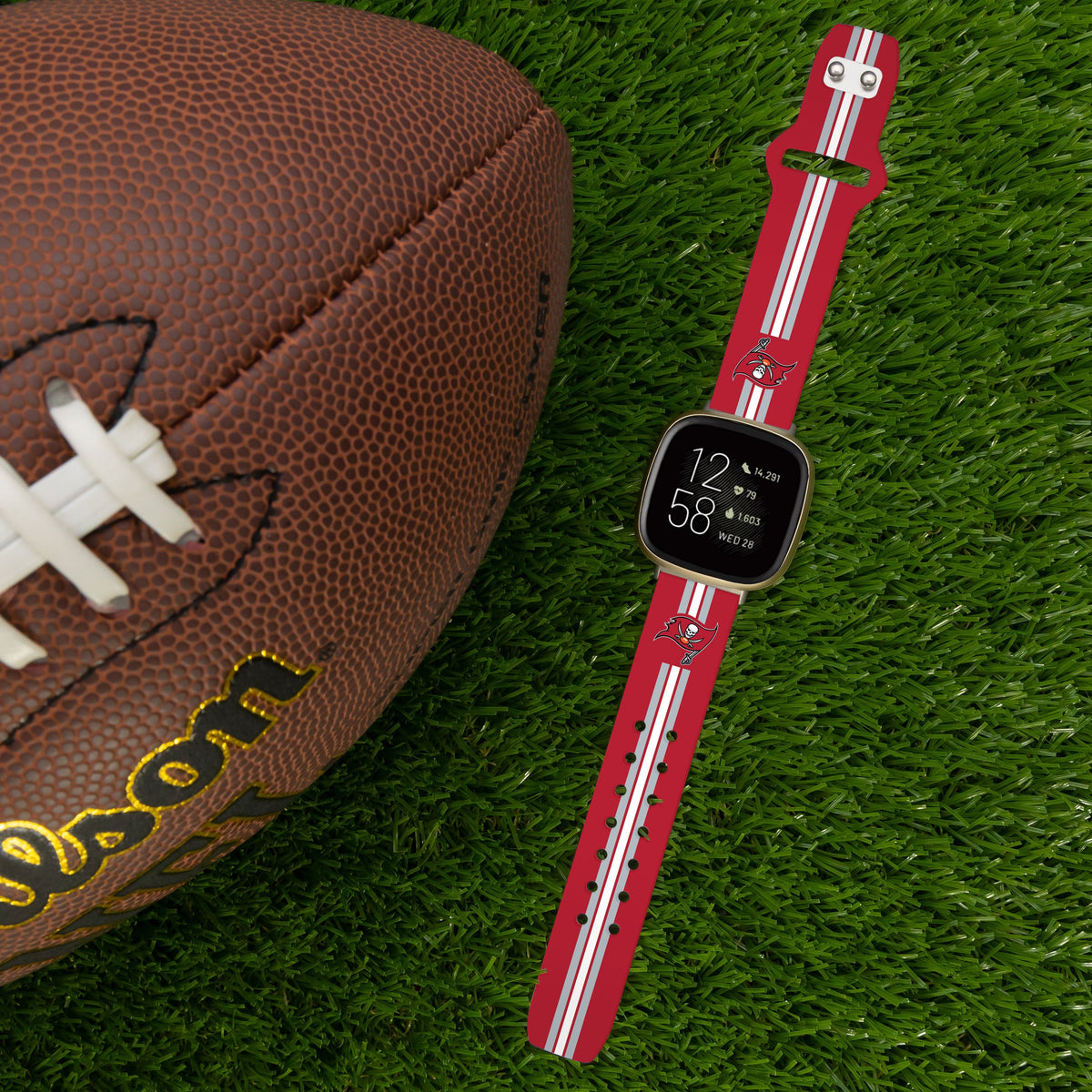 Tampa Bay Buccaneers HD Fitbit Versa 3 and Sense Watch Band
