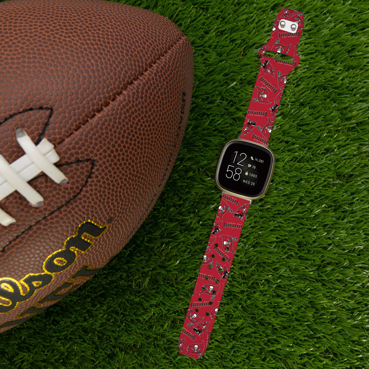 Tampa Bay Buccaneers HD Fitbit Versa 3 and Sense Watch Band