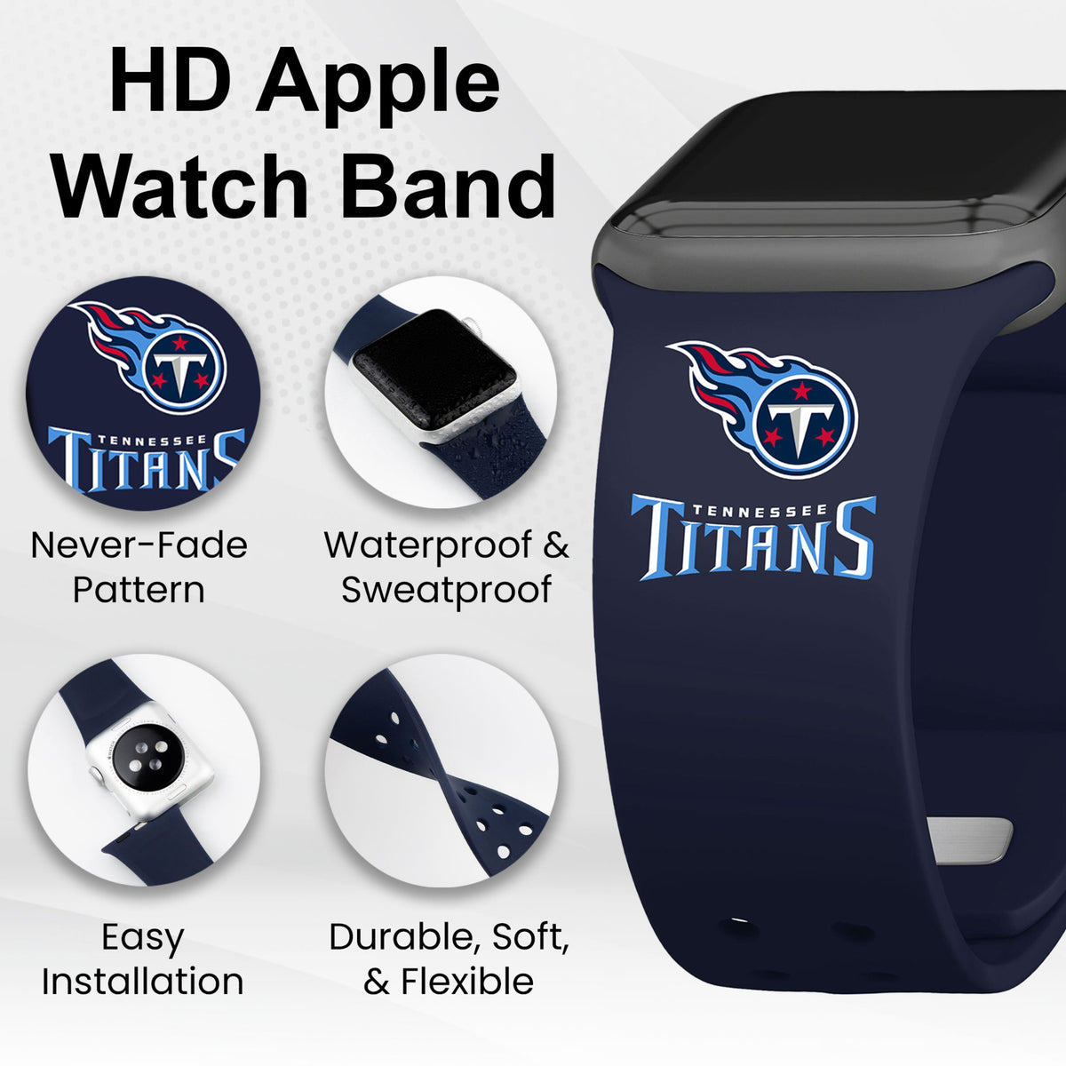 GAME TIME Tennessee Titans HD Elite Edition Apple Watch Band