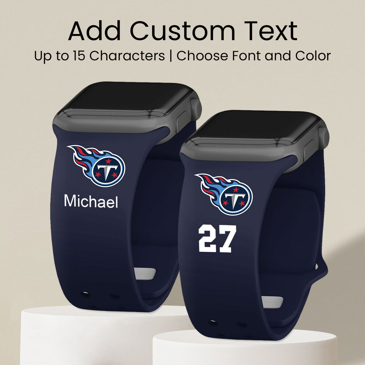 Tennessee Titans Custom Name HD Apple Watch Band