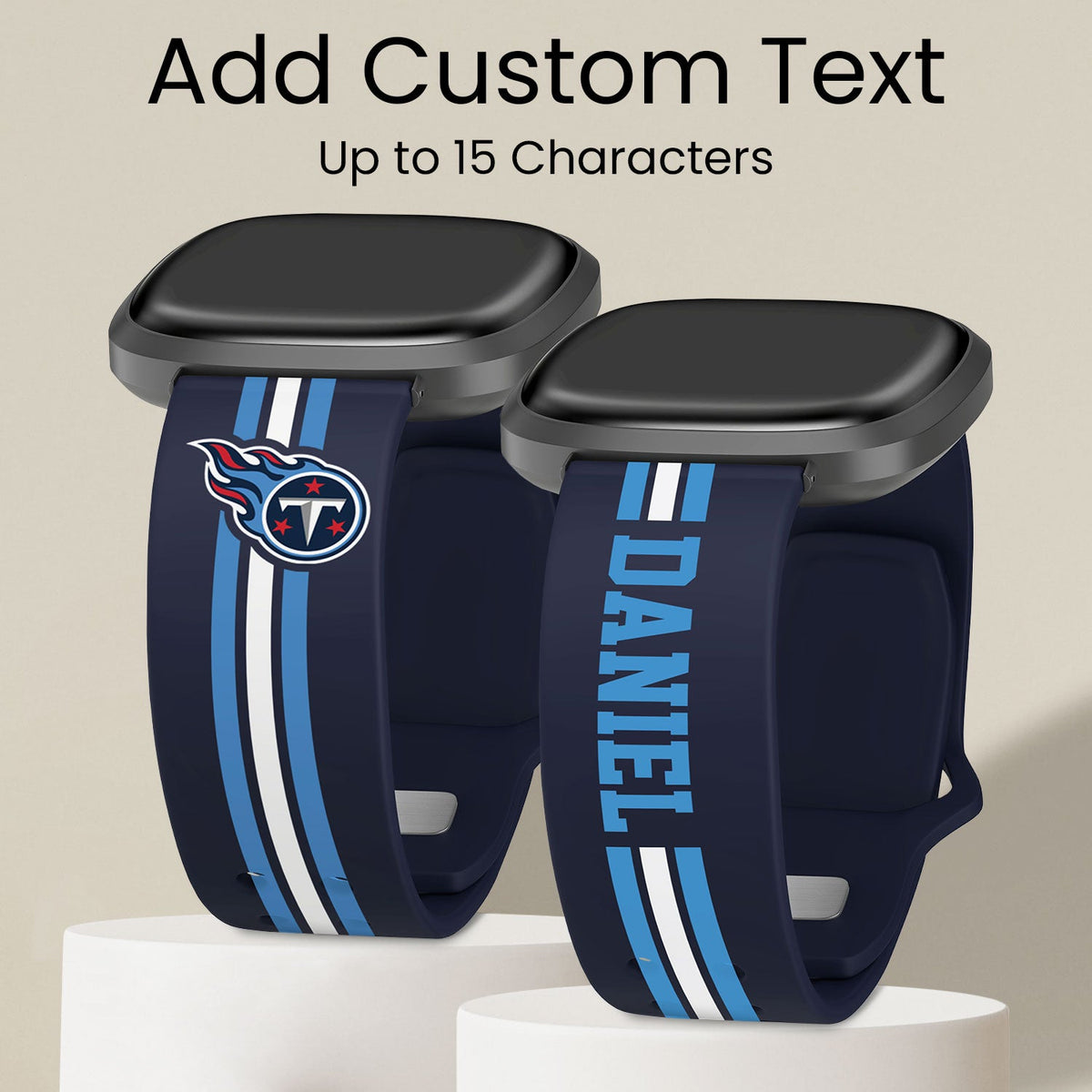 Tennessee Titans Custom Name HD Fitbit Versa 3 and Sense Watch Band