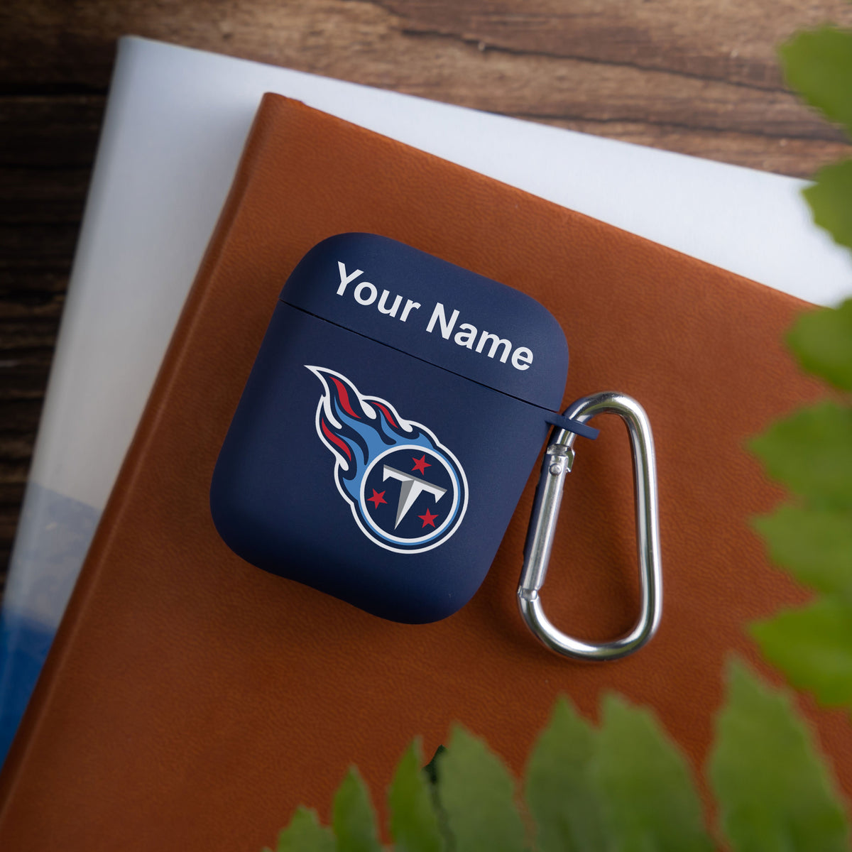 Tennessee Titans Custom Name HD Apple AirPods Gen 1 &amp; 2 Case Cover (Navy)