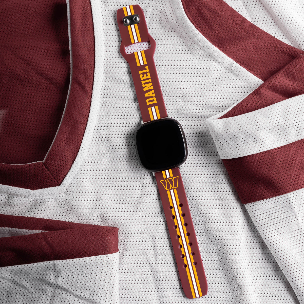 Washington Commanders Custom Name HD Fitbit Versa 3 and Sense Watch Band