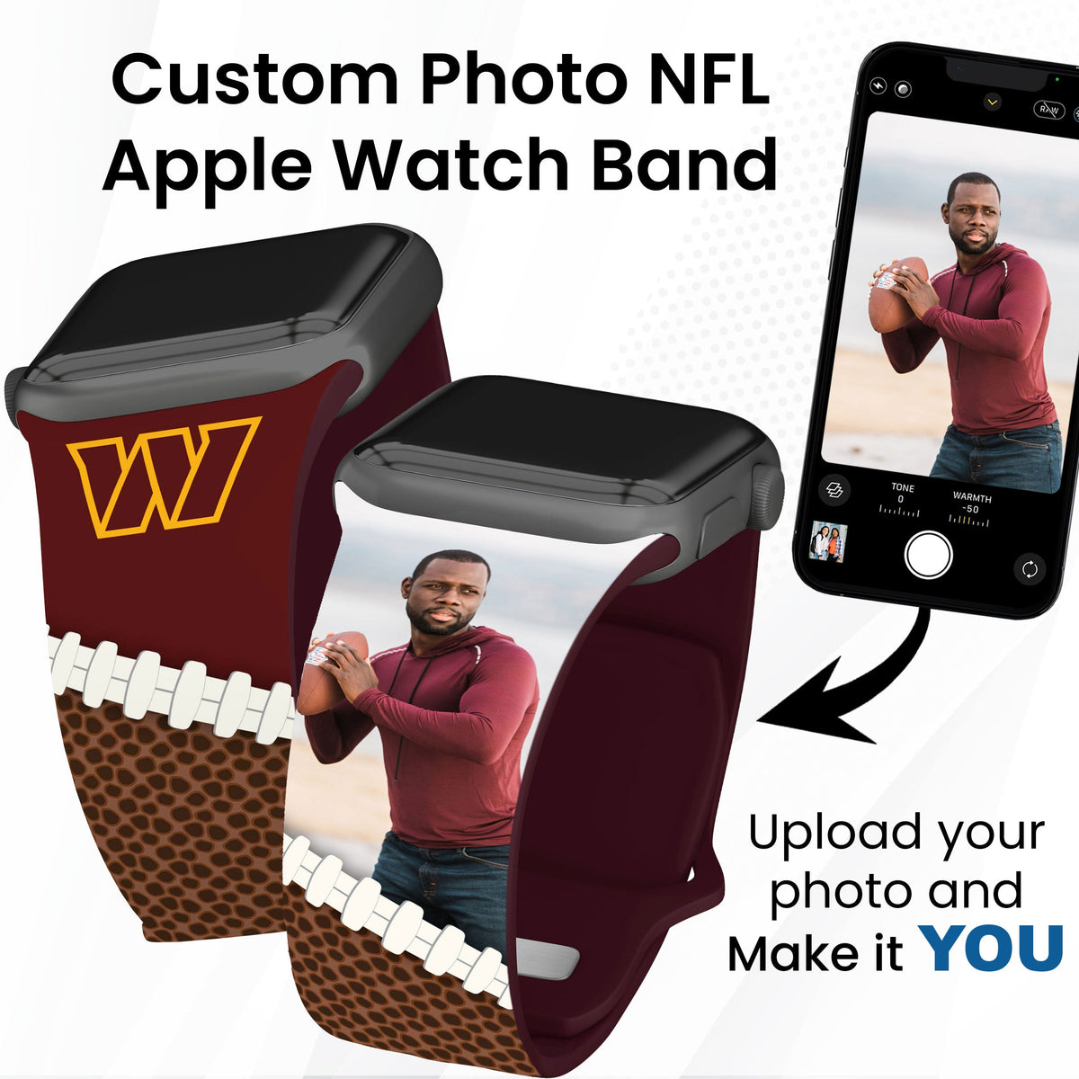 Washington Commanders Custom Photo HD Apple Watch Band