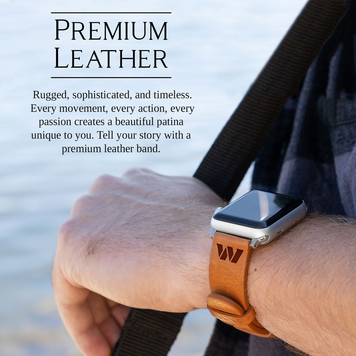 Game Time Washington Commanders Leather Apple Watch Band