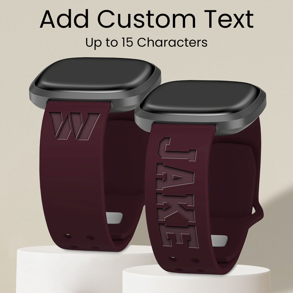 Washington Commanders Custom Engraved Fitbit Versa 3 and Sense Watch Band