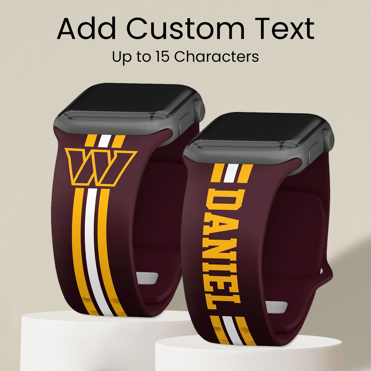 Washington Commanders Custom Name HD Apple Watch Band