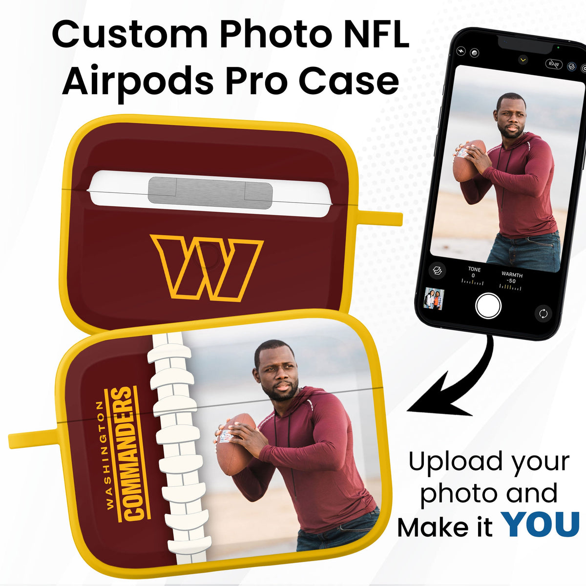 Washington Commanders Custom Photo HDX Apple AirPods Pro Case Cover