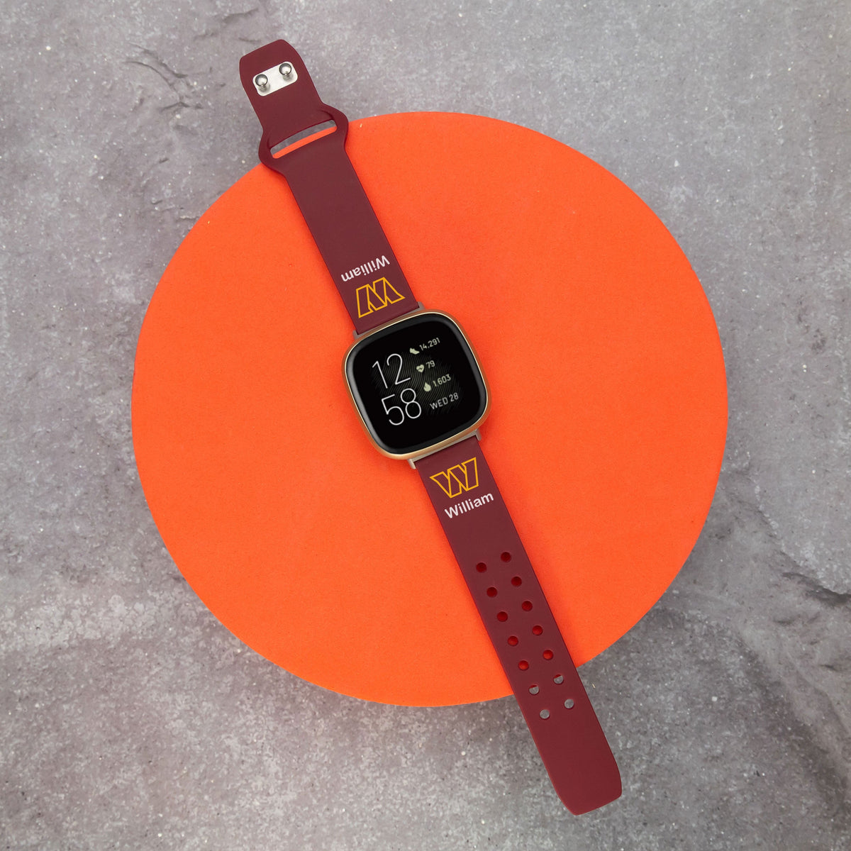 GAME TIME Washington Commanders Custom Name HD FitBit Versa 3 &amp; Sense Watch Band