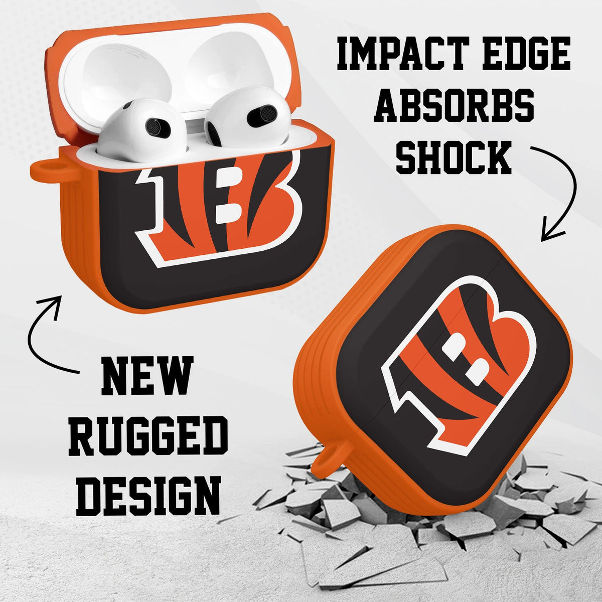 Cincinnati Bengals HDX Custom Name Case Cover for Apple AirPods Gen 3