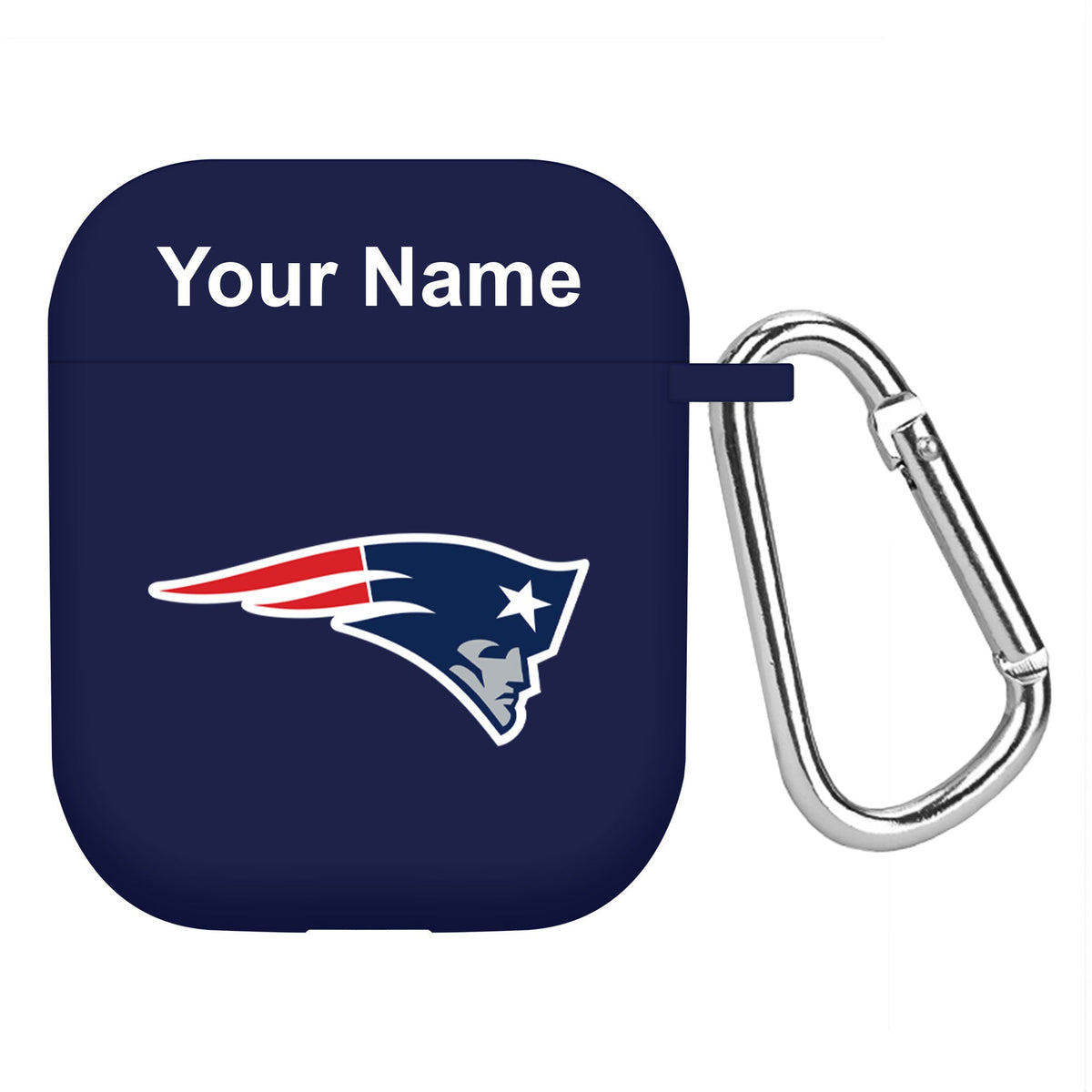 New England Patriots Custom Name HD Apple AirPods Gen 1 &amp; 2 Case Cover (Navy)