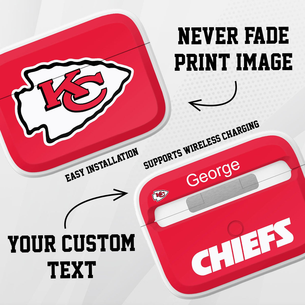 Kansas City Chiefs HDX Custom Name Apple AirPods Pro Case Cover (Classic)