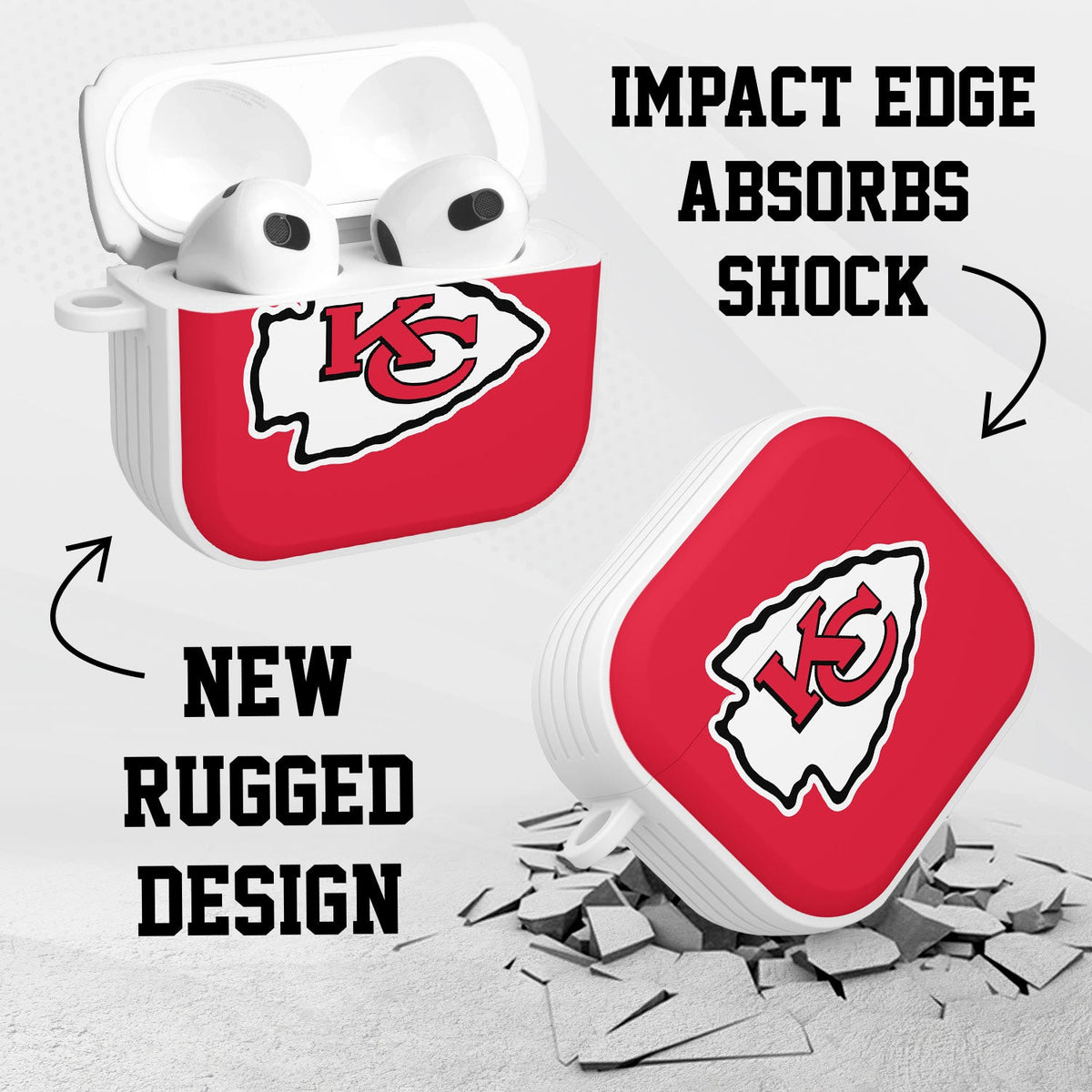 Kansas City Chiefs HDX Custom Name Case Cover for Apple AirPods Gen 3