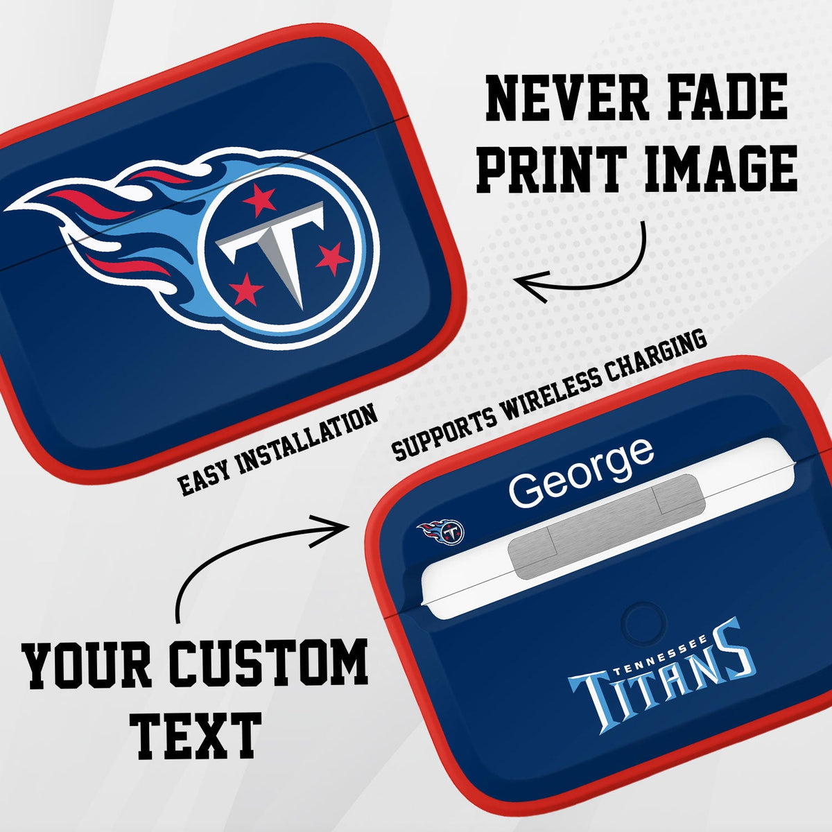 Tennessee Titans HDX Custom Name Apple AirPods Pro Case Cover (Classic)