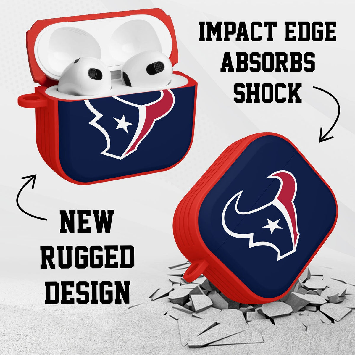 Houston Texans HDX Custom Name Case Cover for Apple AirPods Gen 3