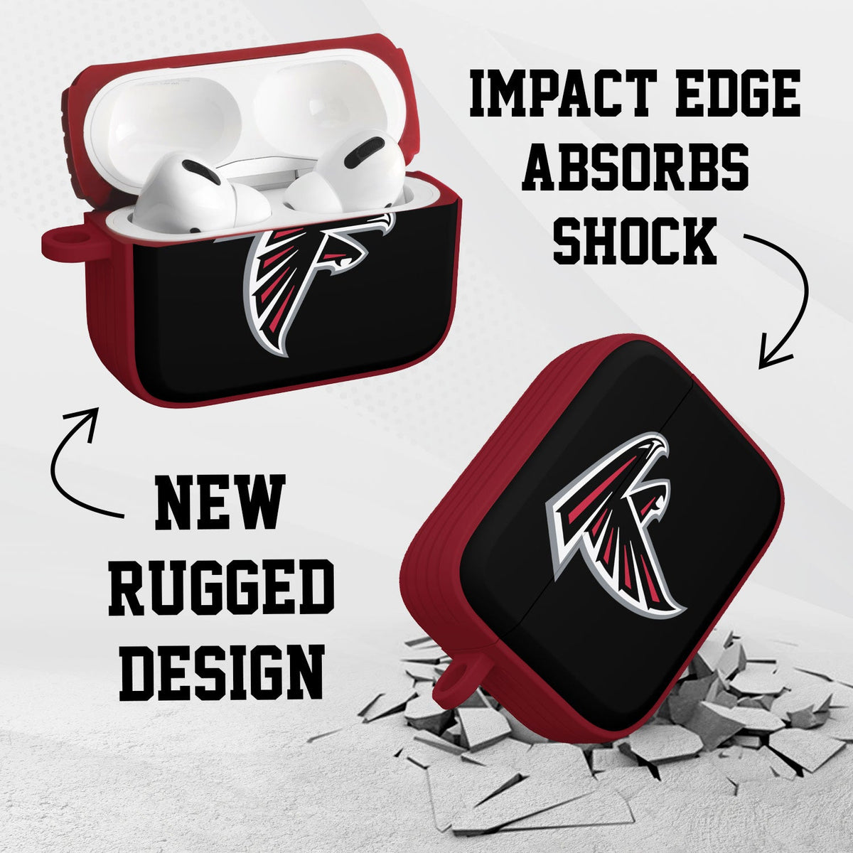 Atlanta Falcons HDX Custom Name Apple AirPods Pro 1 &amp; 2 Case Cover (Classic)