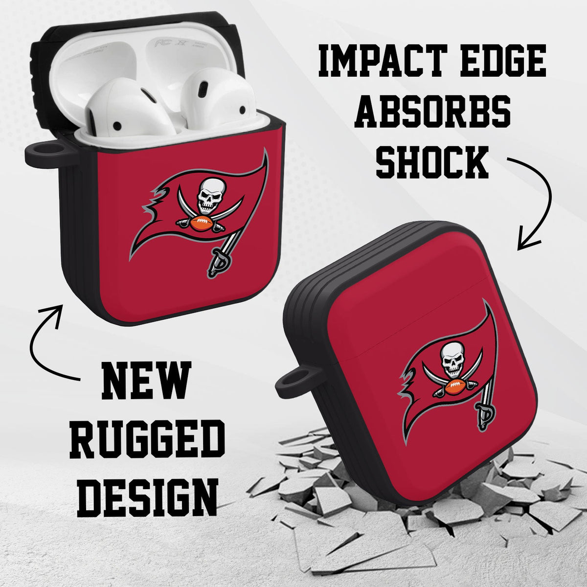 Tampa Bay Buccaneers HDX Custom Name Case Cover for Apple AirPods Gen 1 &amp; 2