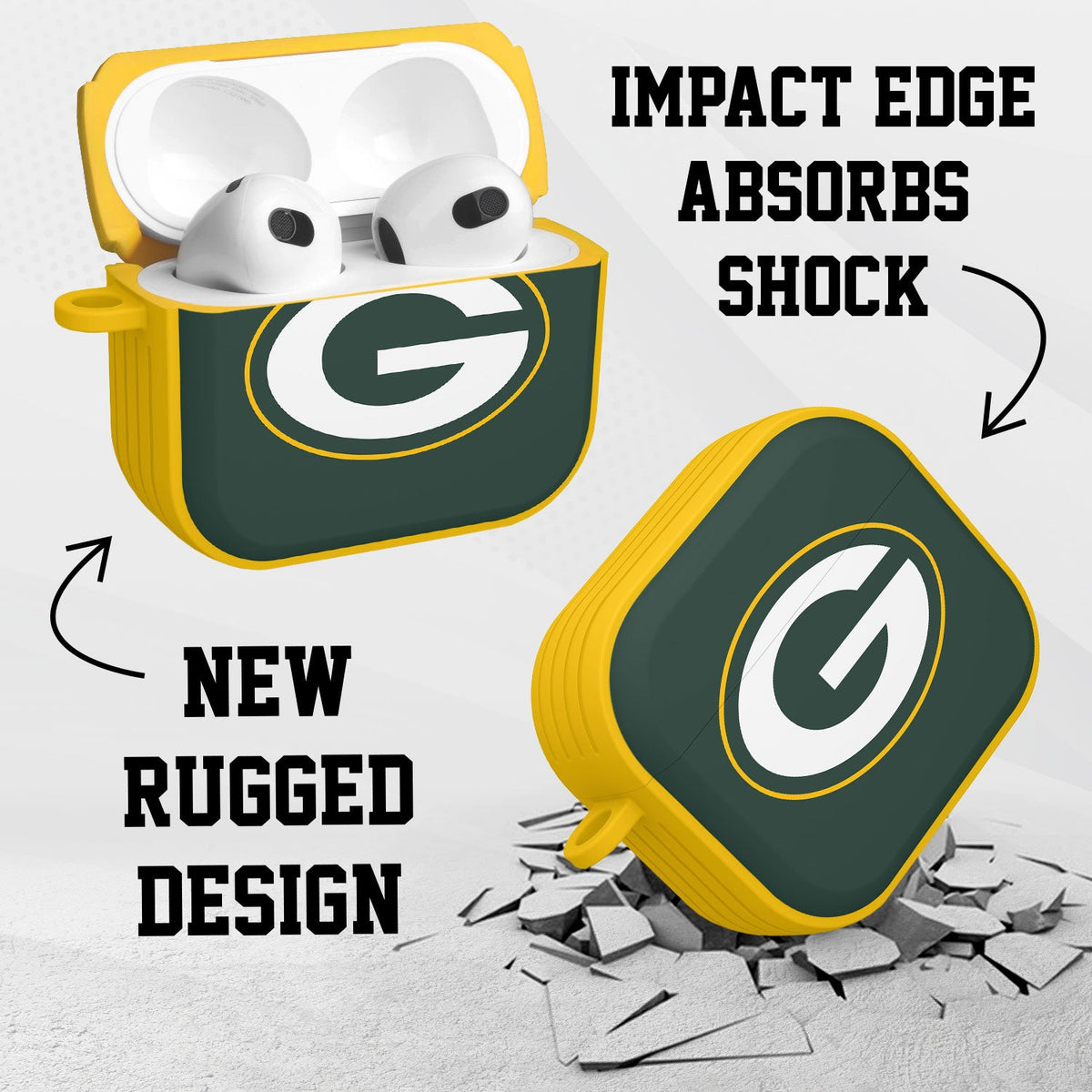 Green Bay Packers HDX Custom Name Case Cover for Apple AirPods Gen 3